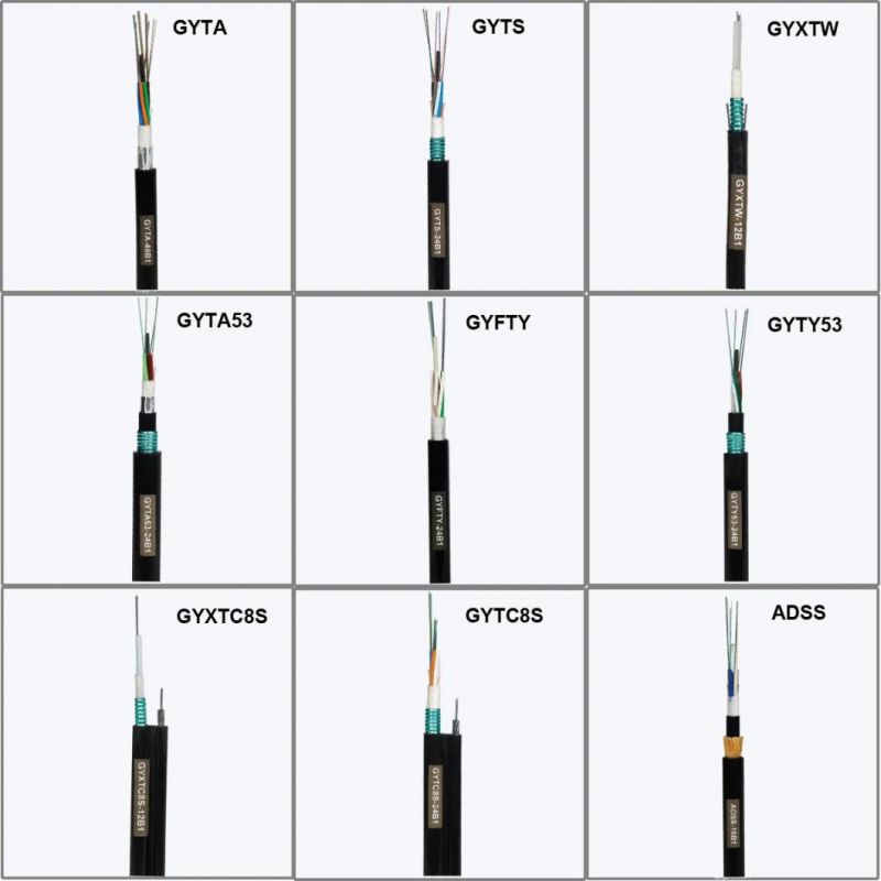 Fig8 Aerial G652D/Om3 Armour Optical Fiber Cable Gyxtc8s