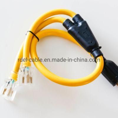 Extension Cord Y Splitter NEMA L14-30p to 2X NEMA 5-20r ETL