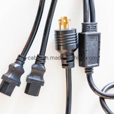 NEMA L6-20p to 2X NEMA IEC60302 C13 Power Splitter Cable UL ETL