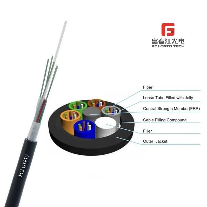 GYFTY-G Loose Tube Single Jacket All Dielectric Fiberglass Yarn Reinforced 12 Core Fibra Optical Cable