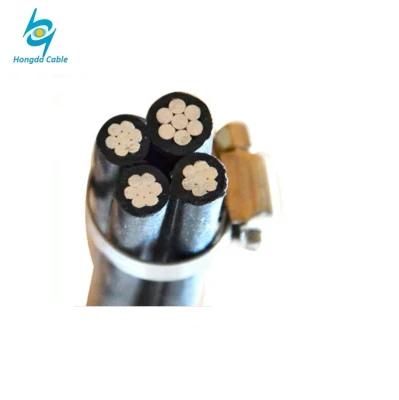 Electrical Power Flat Flexible Flex XLPE PVC Insulated Electric Aerial Bundle Overhead Quadruplex Duplex Aluminum ABC Cable
