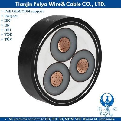 Nyy Three Core 185sqmm Aluminum Conductor High Medium Voltage Steel Wire Armoured XLPE Insulated PVC Sheathed Power Cable