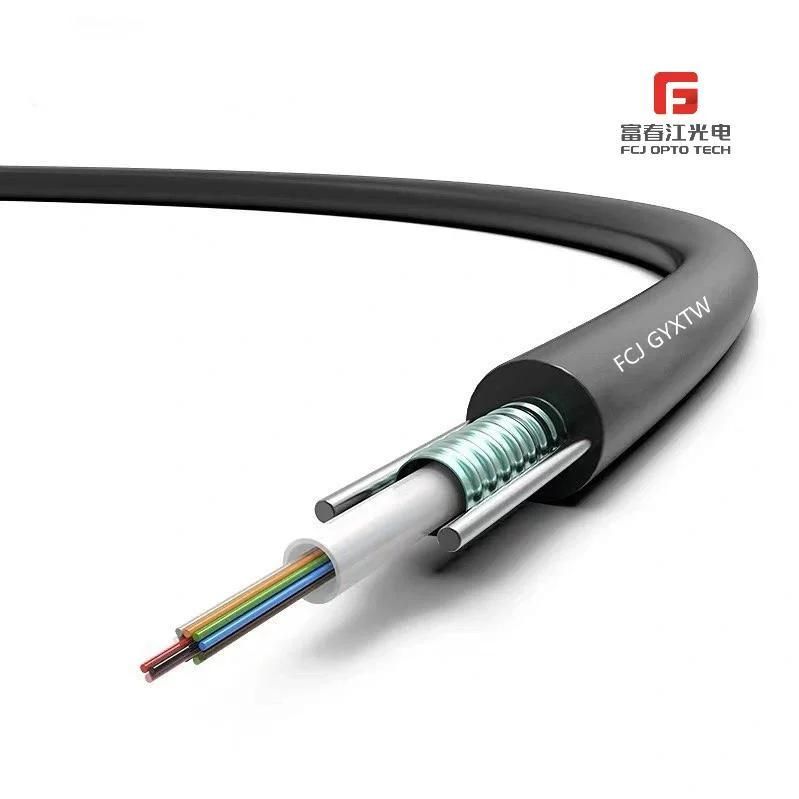 GYXTW 4core or 8 Core Outdoor Aerial Singlemode Drop Cable Armoured Fiber Optical Cable with Steel Messenger