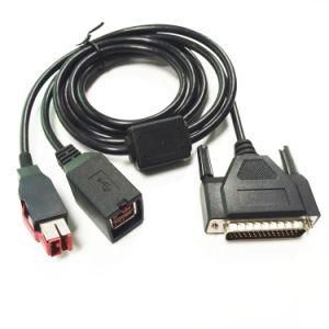 24V Powered USB Male to Female+Hdb 44p Printer Cable