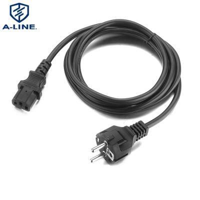 VDE Approved European 3 Pins Schuko Power Cord Straight Angle with C13 Connector
