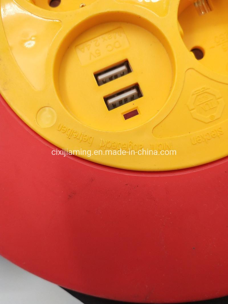 Jm0110A-Cr-17bu German Type Cable Reel with Children Protection and 2*Usbs