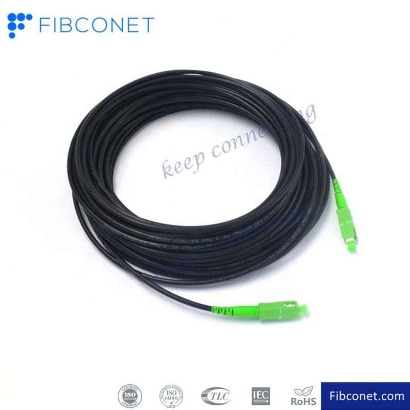 FTTH Outdoor Single Mode Simplex Sc/APC Upc PVC LSZH Fiber Optic/Optcial Drop Cable Patch Cord