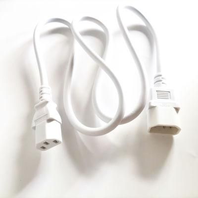 White Color 14AWG 16AWG C13 to C14 Cable Power Extention Cord for UPS PDU Server