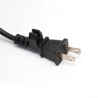 UL Approval NEMA 1-15p American 2 Prong Polarized Power Cord with Cable Clips