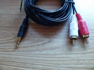 Black PVC Audio Cable with Gold Head