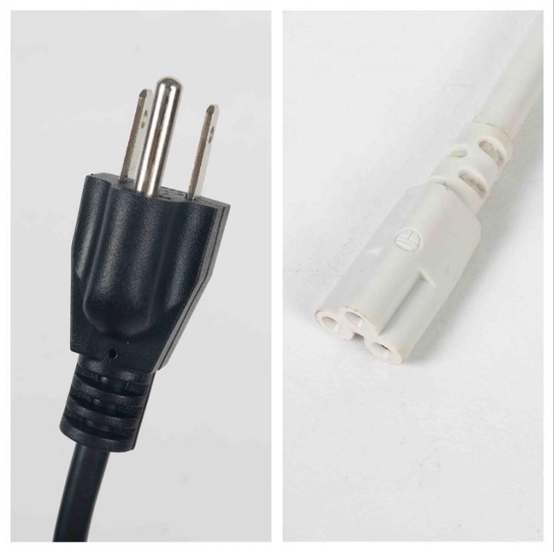 White Black Grey 3 Pin UL Plug with T5 Connector Cable for Lamp