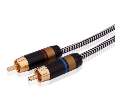 High End Silver-Plated Copper OFC RCA Cable Wire Subwoofer Cable for Home Speaker HiFi System