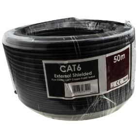 External Shielded CAT6 Outdoor Use Copper Ethernet Cable FTP Reel 50m