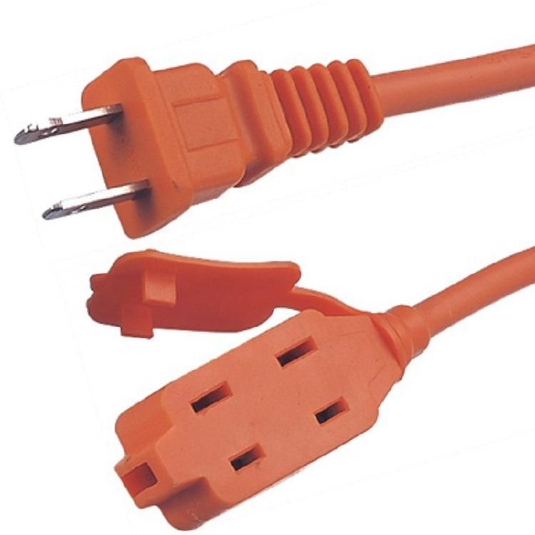 UL Approved Us 2 Pins NEMA 1-15p Power Extension Cord
