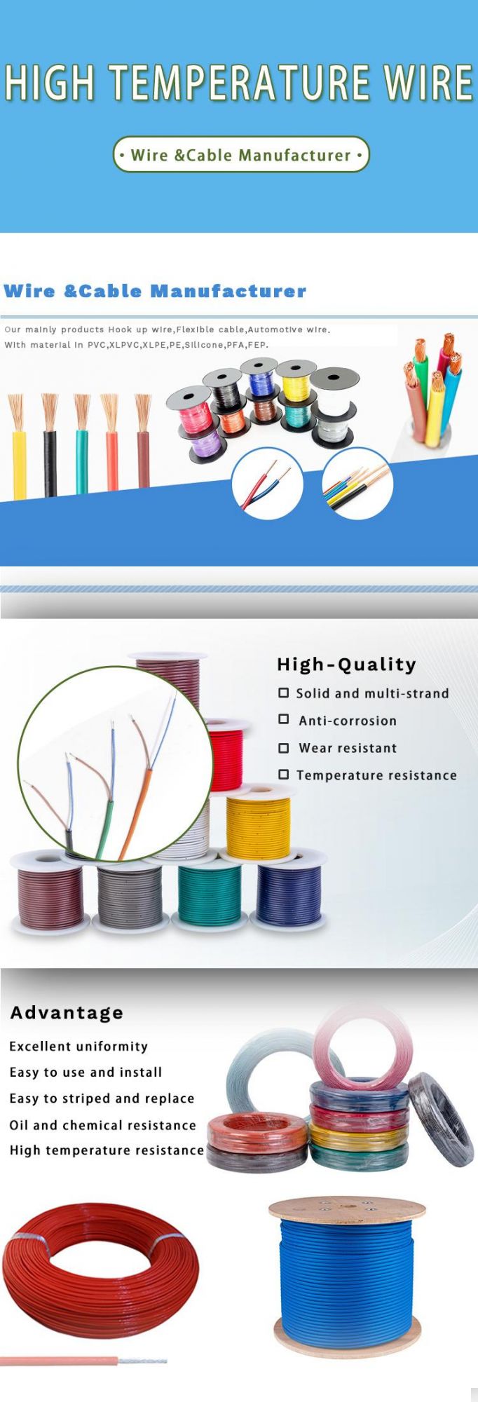 Popular UL3139 Silicone Rubber Insulated High Temperature Flexible Cable