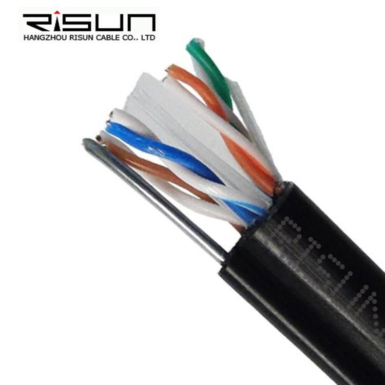 CAT6 Solid Aerial Cable with Messenger Ethernet Cable