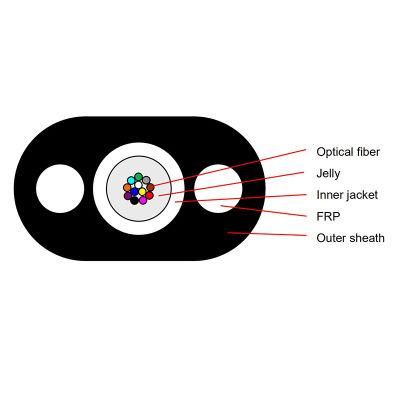 Self-Supporting Fiber Optical Drop Cable 12 Cores Butterfly Drop Cable