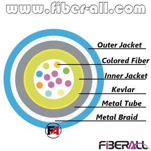 12fibers Indoor Armored Cable with Metal Tube &amp; Braid Colored Fiber