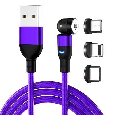 2021 New Product Hot Wholesale LED Flowing Light Magnetic Charging Cable Cellphone Fast Micro USB Cable Charger Data Cable Line