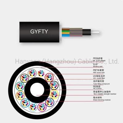 GYFTY Loose Tube Fiber Optical Cable G652D 2-216 Core FRP Strength Member