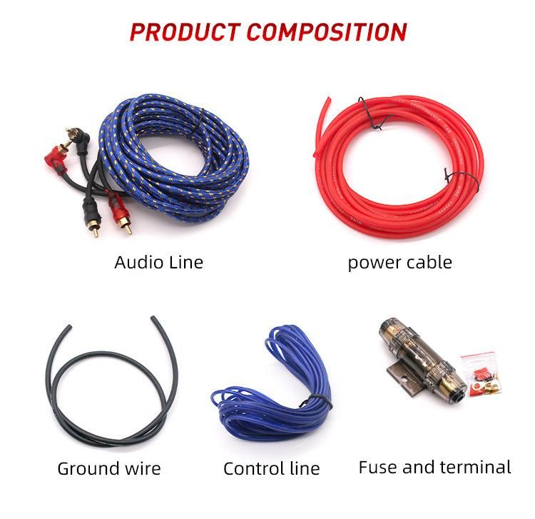 Popular Cable Kits, 100% Pure Copper Subwoofer Power Cable 10ga Car Audio Amplifier Wiring Kits