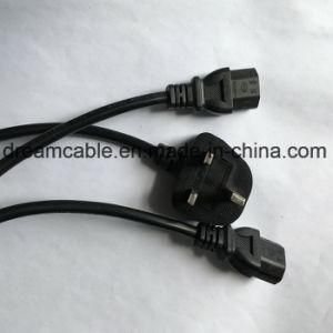 1.8m Black BS 1362 UK Plug Switch Power Cord