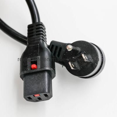 Angle Left NEMA 5-15p UL Approved Us Power Cord with IEC 60320 C13 Locking