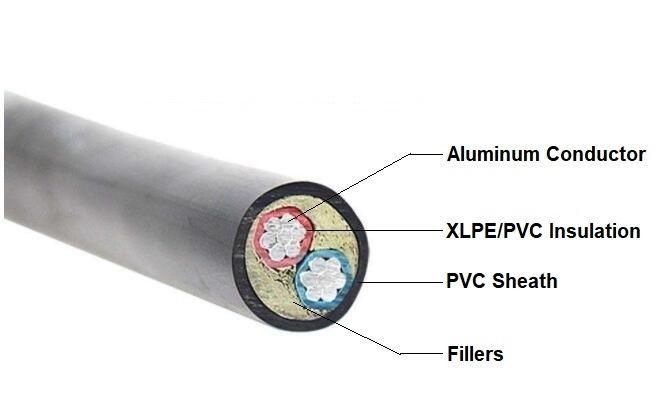 2X35mm2 XLPE/PVC Insulation Aluminum Power Cable