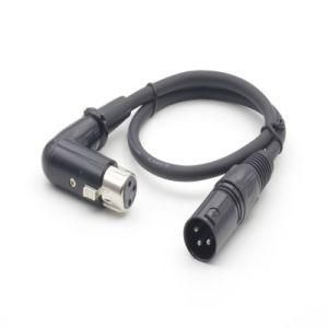 Zinc Alloy XLR Cable Angle Female to Male for Microphone