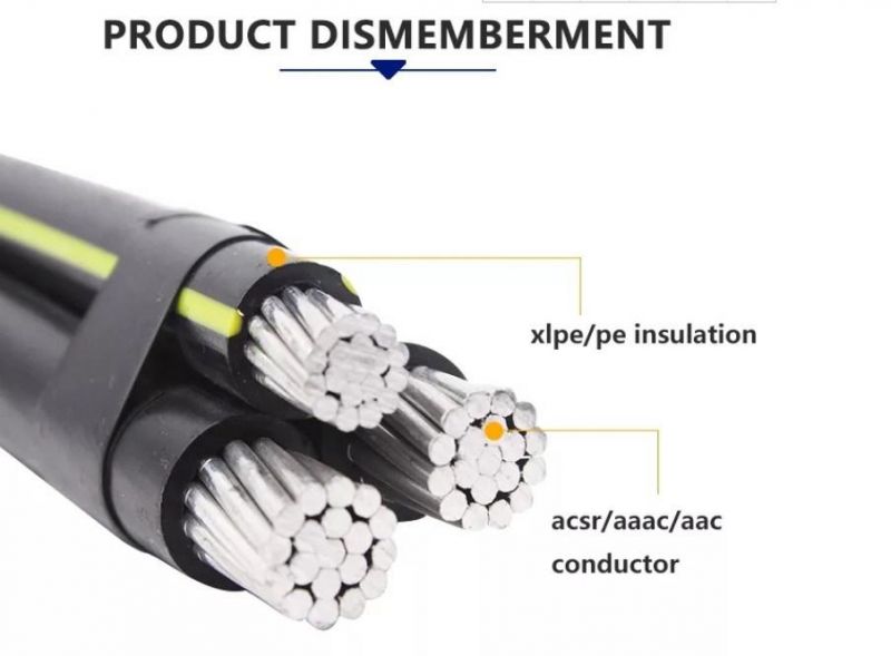 600V Aluminium Aerial Bunched Insulated LV Mv ABC Cable Wire