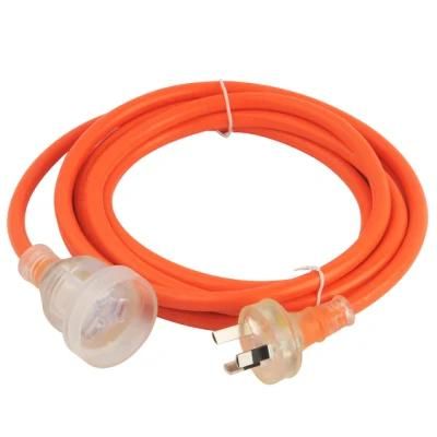OEM/ODM Factory Wholesale SAA 15A AC Australian Transparent Extension Power Cord with LED Light