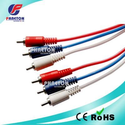 Transparent 3RCA Male to 3RCA Male Audio Video Cable