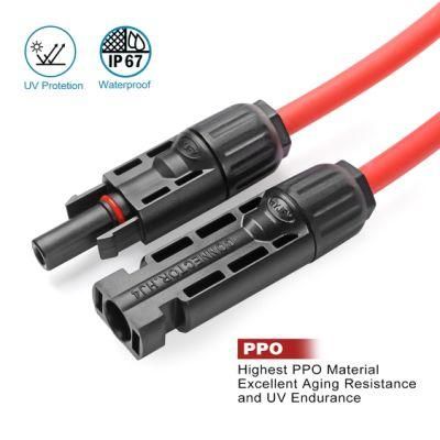 10AWG Solar Extension Cable with Female and Male Connector Solar Panel Adaptor Kit Tool (20FT Red + 20FT Black)