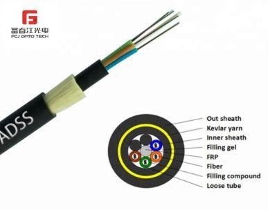Superior Resistance All Dielectric Self-Supporting Outdoor ADSS Optical Fiber Cable