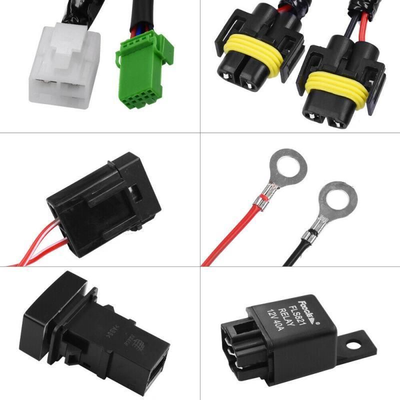 OEM Service 40A Relay Switch Kit Wiring Harness for Automotive H11 LED Fog Light