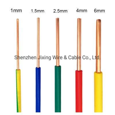 Red Yellow Green Orange Blue Black Colorful Copper Solid Single Core 0.5mm 0.75mm 1mm 1.5mm 2.5mm 4mm 6mm 10mm Electric Cu PVC Cable in Stock