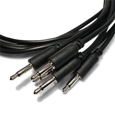 Mono 1/8&quot; 3.5mm Plug 2FT Patch Cables Male to Male--Black