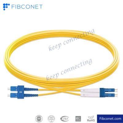 FTTH Single Mode 9/125 Duplex Sc/Upc - LC/Upc PVC LSZH Fiber Optic Patch Cord