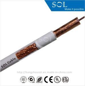 White Jacket Copper Braiding RF RG6 Coaxial Cable