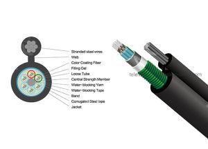 Figure 8 Outdoor Armored Fiber Cable Sm/Om2/Om3/Om4 PE Jacket