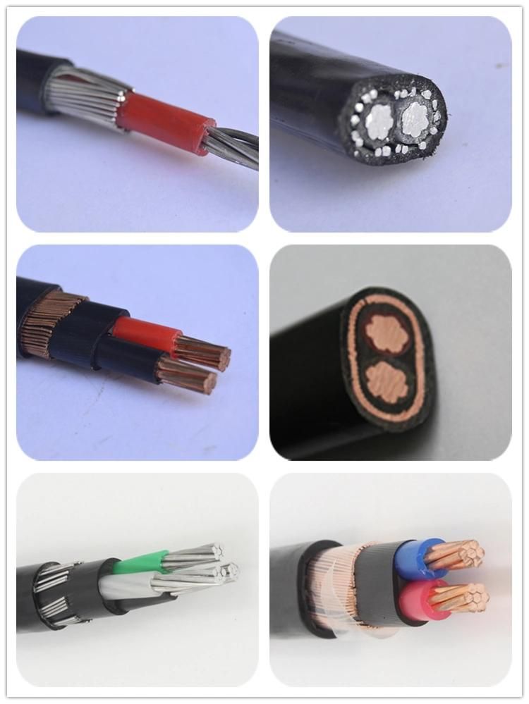 0.6/1kv Sans BS UL854 Standard 4 6 10mm2 4AWG 8AWG Aluminum or Copper Conductor XLPE Insulation Concentric Cable Electric Wire & Cable