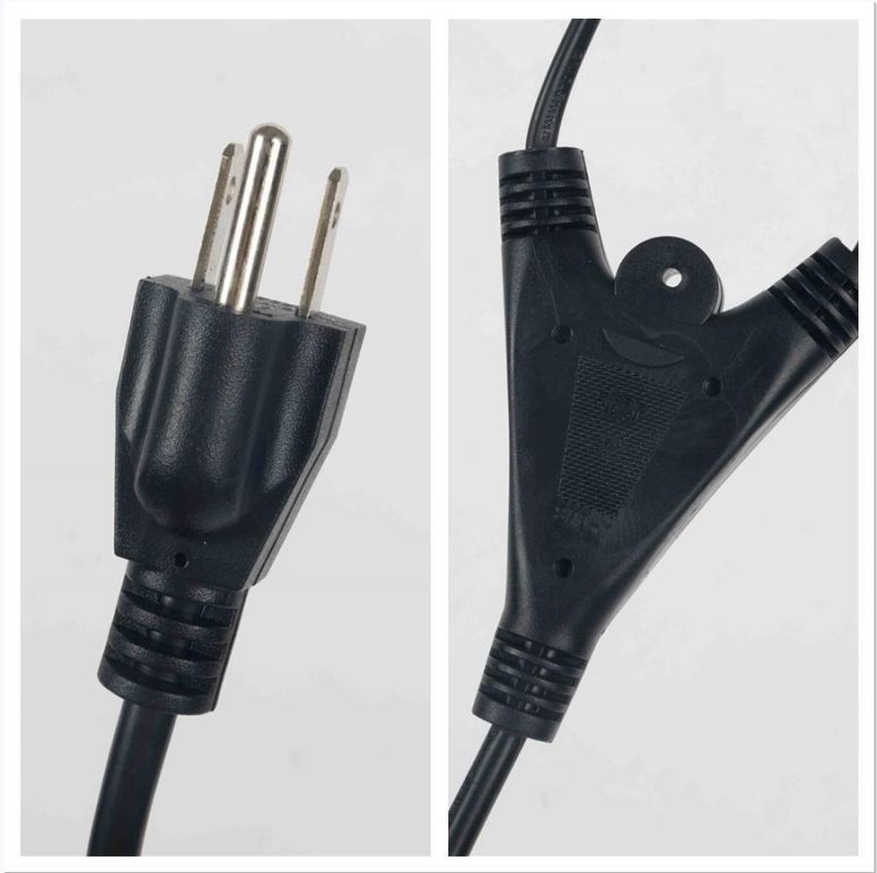 18AWG 3 Lead UL Plug Cable with Y Distributor and IEC C8 Connector