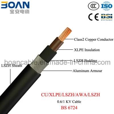 BS 6724, Copper Conductor Single Core Awa LSZH 0.6/1kv Power Cable