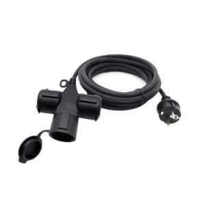 CE and GS Approval Euro Extension Cord with Triple Socket