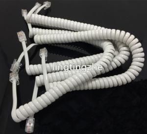 Telephone Coild Cord Spiral Cord 4p4c Handset Rj9 P+P Cable