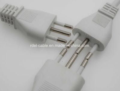 16A Imq Approved PVC Insulated Power Cable with Italy 10A 250V AC Plug 3 Pin Plug