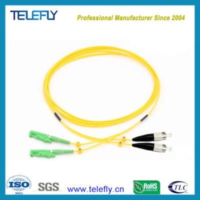 E2000/APC-FC/Upc Singlemode Duplex Optical Fiber Patch Cord 3.0mm PVC 3 Meters