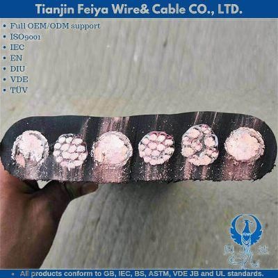 H05vvh6-F 5 Cores Conveyors Flat Elevator Travelling Cable Lift Cable PVC Insulation PVC Jacket Flexible Cable