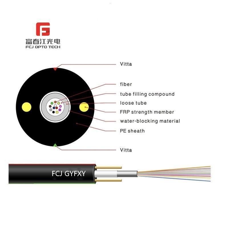 Filling Compound Water-Resistant Aluminum Tape Layer Loose Tube Aerial Duct Gyfxy Cable