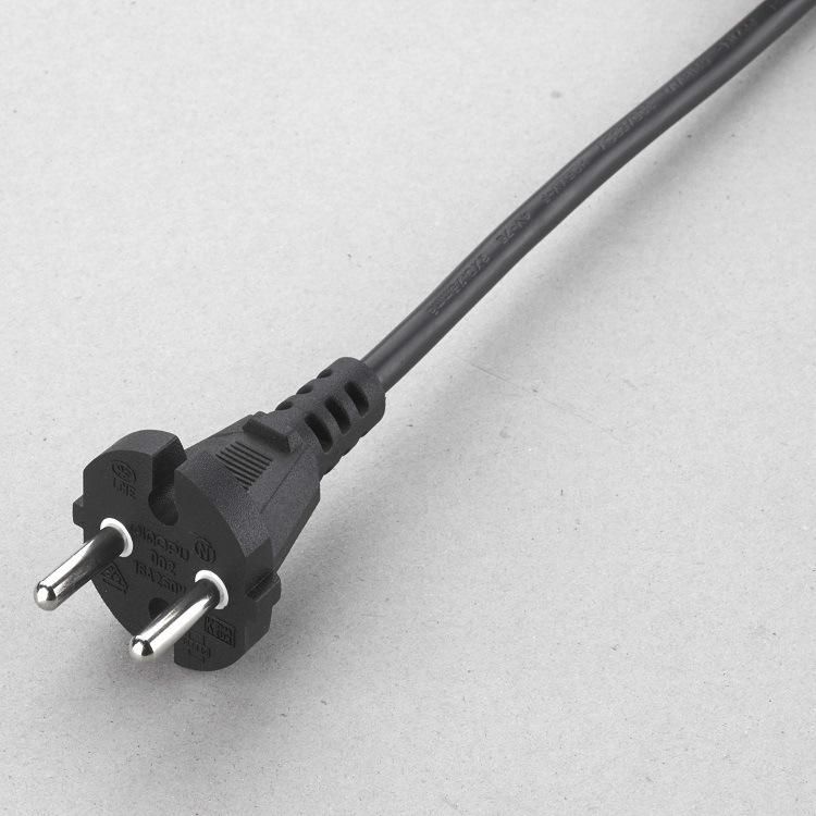 China Factory VDE Approved European Type 2 Pins Round AC Power Cord